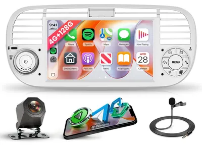 Immagine prodotto di Autoradio Android 4G con 128G di memoria, compatibile con veicoli dal 2007 al 2015 - Schermo touchscreen da 7 pollici - CarPlay/Android Auto wireless