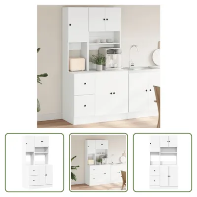 Immagine prodotto di The Living Store Armadio da cucina bianco 95x50x180 cm Materiale legno