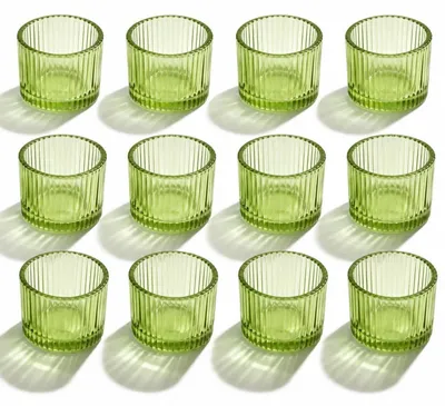Produktbild von Teelichtgläser Glas Grün 12er Set Votivkerzenhalter Deko