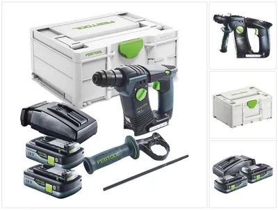 Obrázek produktu pro Festool BHC 18-Basic akumulátorová příklepová vrtačka 18 V 1,8 J SDS Plus Brushless + 2x akumulátor 4,0 Ah + nabíječka + systainer