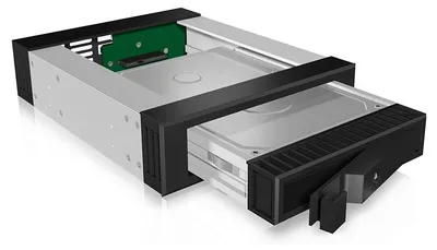 Produktbild von ICY BOX IB-129SSK-B Wechselrahmen, 1x 3,5"/2,5" SATA/SAS HDD zu 1xSATA Host, unterstützt SATA III 6Gbit/s