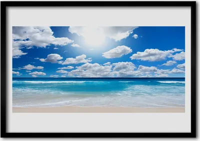 Produktbild von Bild 100x70 MDF-Rahmen Wandkunst Wolken Landschaft, Meer, Strand