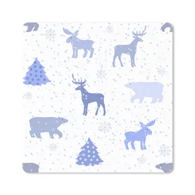 Produktbild von MuchoWow® Mauspad Mousepad Hirsche - Muster - Schnee 30x30 cm - Mousepads - Maus Mat - Pad - Mausunterlage - Gaming