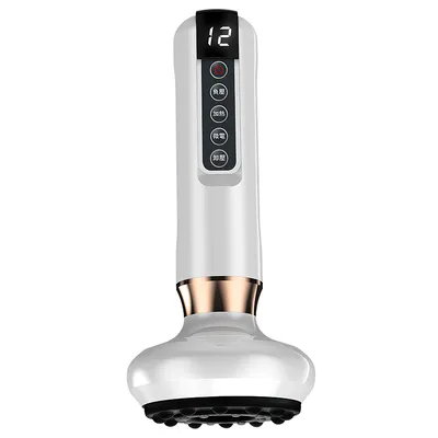 Produktbild von Elektrisches Kratzinstrument, Schröpfgerät, 12-stufiger Unterdruck,  12 Vakuumstufen, 12 Rotlicht-Wärmestufen,weiss