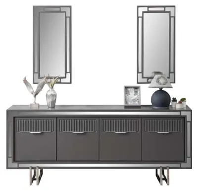 Produktbild von Holzschrank  Anrichte Sideboard Grau Schrank Kommode Holz Esszimmer
