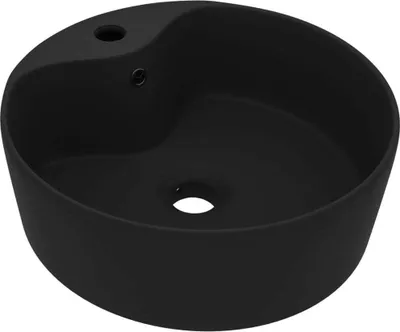 Immagine prodotto di Lavandino con Troppopieno Nero Opaco 36x13 cm in Vetroceramica