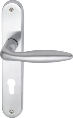 Produktbild von Südmetall Türgriff-Garnitur Langschild Alison Messing satiniert silber 225 x 40 mm