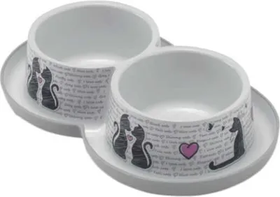 Produktbild von Mp 2x350ml Trendy Dinner Cats In Love Dog Feeder Weiß  Weiß One Size