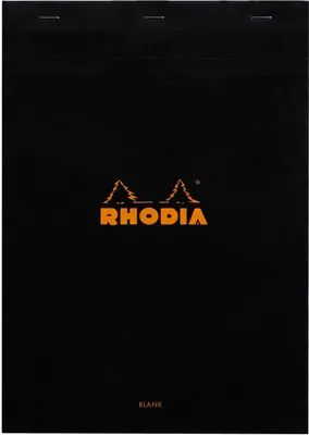 Produktbild von Rhodia 5x Gehefteter Notizblock Rhodia No.18 A4 80 Bl blanko 80g Schwarz 180009C