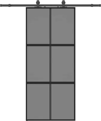 Zdjęcie produktu dla vidaXL Drzwi przesuwne z okuciem czarne 90x205 cm szkło hartowane