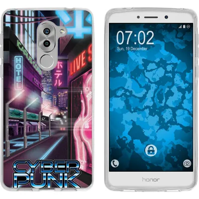 Produktbild von PhoneNatic Case kompatibel mit Huawei Honor 6x Silikon-Hülle Retro Wave Cyberpunk.01 M4