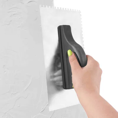 Produktbild von Zahnkelle Zahnspachtel Glättekelle Zahnung Edelstahl Traufel Kelle 280mm 6x6