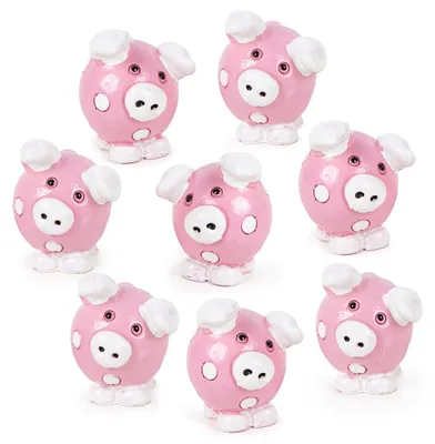 Produktbild von Logbuch-Verlag 8 Mini Glücksschweinchen rosa weiß kleine Glücksbringer Geschenke für Kunden, Kollegen & Freunde 3 cm