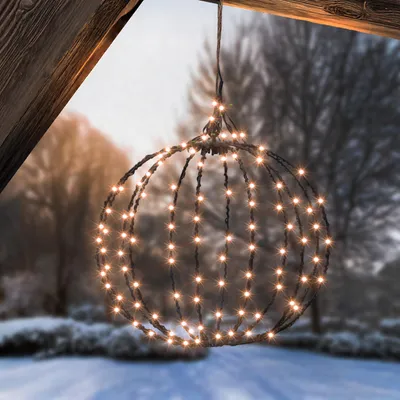 Produktbild von esotec Solar Weihnachtskugel D=30cm, 210 LEDs bernsteinfarben 103419