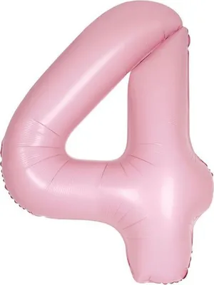 Produktbild von XL Folienballon rosa matt Zahl 4
