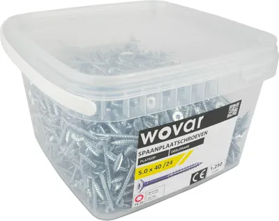 Produktbild von Vorteilseimer Spanplattenschrauben Verzinkt 5,0 x 40 mm Torx 20 Teilgewinde - 1250 Stück
