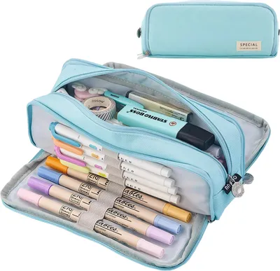 Obrázek produktu pro Penál se 3 přihrádkami Velkokapacitní penál, box na tužky, penál pro školy a kanceláře