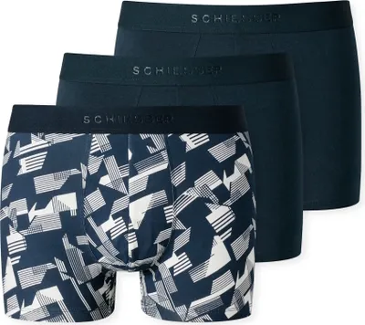 Produktbild von SCHIESSER Herren Boxershorts 3er Pack - Serie "95/5", Unterhose, Logobund Blau/Weiß 2XL