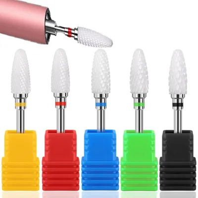 Produktbild von Nagelfräser Bits Keramik 5 Stück Maisform für Maniküre Pediküre Acryl Gelnägel
