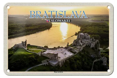 Produktbild von Blechschild Reise 18x12cm Bratislava Slowakei Burg von Devin Schild