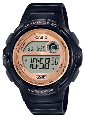 Immagine prodotto di Orologio sportivo da donna CASIO LWS-1200H-1AVDF Black Rosegold Digital Quartz WR100 Stopwatch Alarm +Box