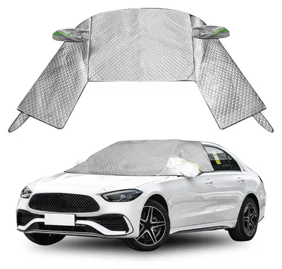 Productafbeelding van Autobekleding voor de voorruit, zonnescherm met spiegelbescherming, vorstbescherming, zilverkleurig