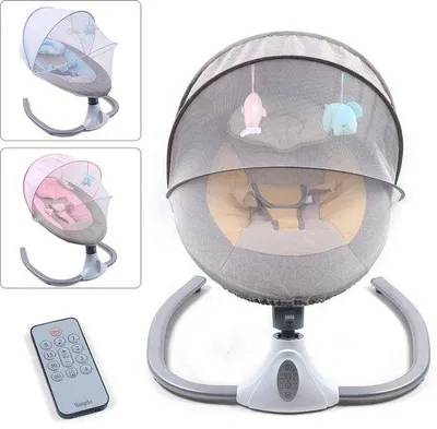 Produktbild von Elektrische Babyschaukel bis 12 Monate, Grau, 4 Stufen, Musik