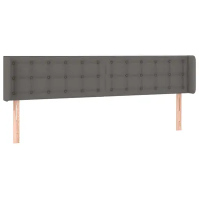 Image de vidaXL Tête de lit avec oreilles Gris 183x16x78/88 cm Similicuir