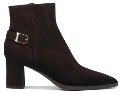 Imagen del producto de Botines de mujer de la marca Santoni, color marrón, en piel de gamuza, talla 37.5