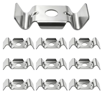 Doppelstabmattenhalter, 10 Stück, Edelstahl 304, schwarz, 2 mm