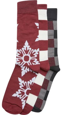 Obrázek produktu pro Urban Classics – ponožky pro muže/ženy Uni – vánoční design (balení po 3 kusech) TN1550 (39,5 EU – 42 EU) (bordó)