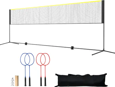 Image de SucceBuy Jeu de filets de badminton de 20ft, filet de volleyball, de pickleball et de tennis portable pour l'extérieur