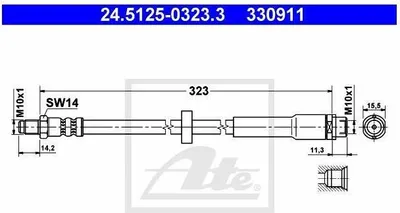 Produktbild von ATE Bremsschlauch hinten für Audi A6