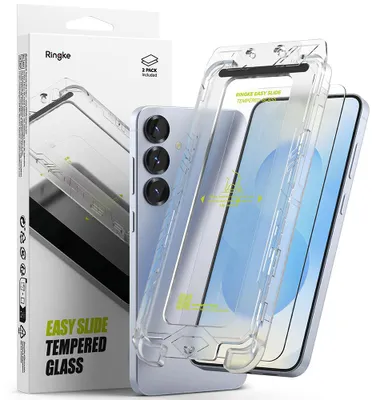 Zdjęcie produktu dla Szkło Hartowane Ringke Easy Slide 2-Pack Galaxy S24 / S25 Clear