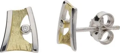 Produktbild von JuwelmaLux Ohrstecker 925 Silber Gold plattiert mit Zirkonia JL20-06-0687