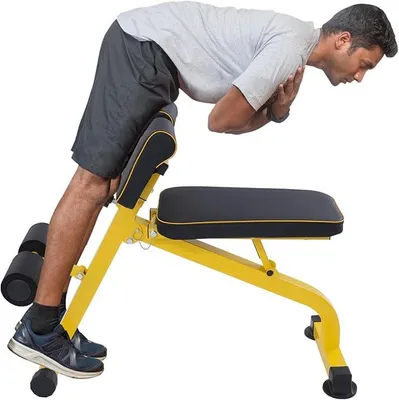 Productafbeelding van Hantelbank, rugtrainer, rugspierversterker, fitnessapparatuur voor thuis, buikspiertrainer, sportapparatuur, Romeinse bank, trainingsbank, fitnessapparatuur, thuisfitness, opvouwbaar, verstelbaar, tot 300 kg