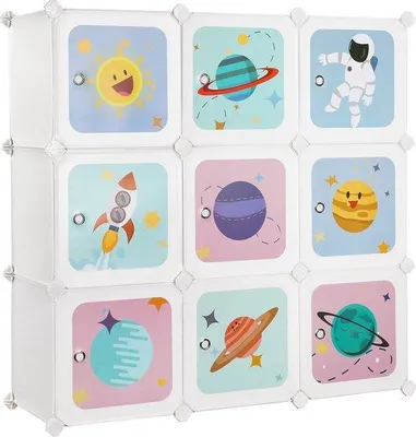 Obrázok produktu pre Detská skriňa na topánky s 10 priehradkami – 123 x 31 x 123 cm – biela