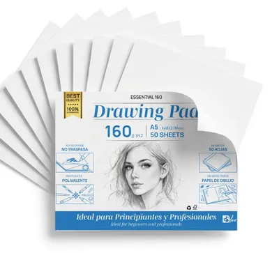 Zdjęcie produktu dla SIDI - Blok rysunkowy A5, profesjonalny, 160g/m², papier do szkicowania, grubszy papier