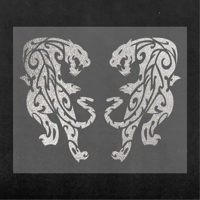 Produktbild von Sticker Aufkleber Tribal Panther Silber 10x12cm