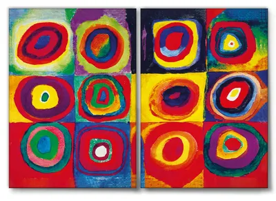 Immagine prodotto di Giallobus - Studio del colore - Vassily Kandinsky - 204x140cm | 2pcs. x 100x140cm - Quadro - Tela canvas