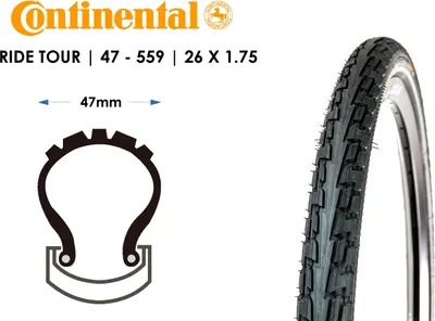 Produktbild von Continental Reifen Ride Tour Schwarz Reflex 26  x 1,75 (47-559)"