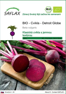 Obrázok produktu pre SAFLAX - BIO - Cvikla - Detroit Globe - Beta vulgaris - 100 Semená