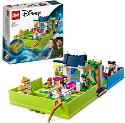 Produktbild von LEGO 43220 Disney Classic Peter Pan & Wendy – Märchenbuch-Abenteuer Spielzeug-Set, tragbares Spielset mit Micro-Puppen und Piratenschiff, Reise-Spielzeug für Kinder ab 5 Jahren