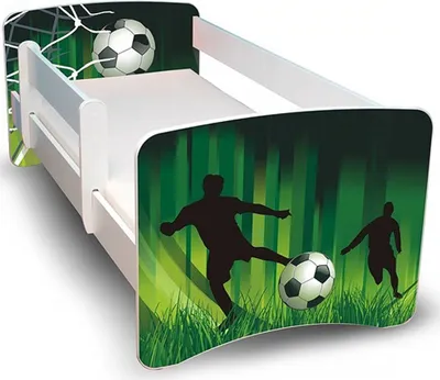 Produktbild von Best for Kids Kinderbett 90x180 cm mit Matratze und Rausfallschutz Fußball