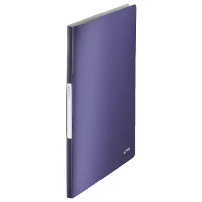 Image de LEITZ classeur à anneaux Style, A4, PP, avec 20 pochettes, titane-bleu