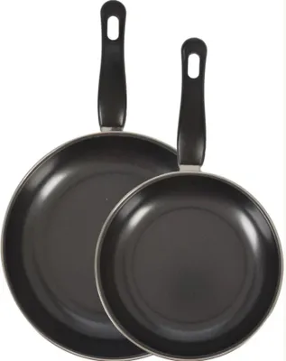 Image de Excellent ensemble de 2 poêles à frire Houseware, en acier au carbone, 20/24 cm, noires