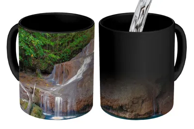 Obrázok produktu pre MuchoWow® Magický pohár Vodopád - Skala - Krajina 350 ml Pohár na zmenu farby Darček Nápad na darček - Foto hrnček