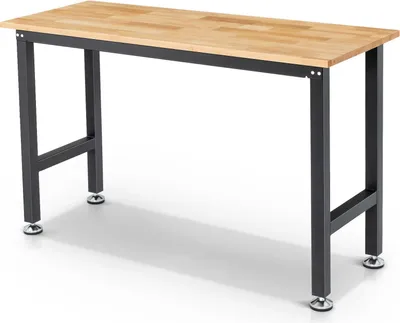 Obrázek produktu pro Pracovní stůl - WB0102 152 cm - Odolný - Deska z kaučukového dřeva - Pro truhlářství, garáž, dílnu, domácí kancelář - Fialový