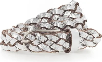 Produktbild von Vanzetti Leder Gürtel Braided Women's Belt W100 Silver Metallic silberfarben