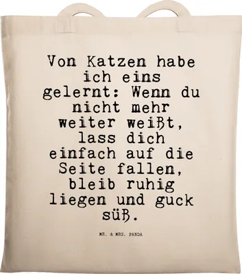 Produktbild von Mr. & Mrs. Panda Tote Bag Von Katzen habe ich... - Transparent - Geschenk, Laptoptasche, Katze, Shopping Tasche, Spruch Sprüche Weisheiten Zitate Lustig Weisheit Worte